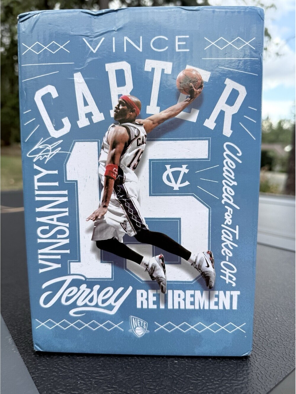 2025 Vince Carter Brooklyn Nets Bobblehead 1/25 Jersey Number Retirement SGA